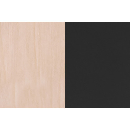 BLNK Wright Commercial Vinyl Dining Chair with Natural Birch Finish Wooden Boomerang Back - Black