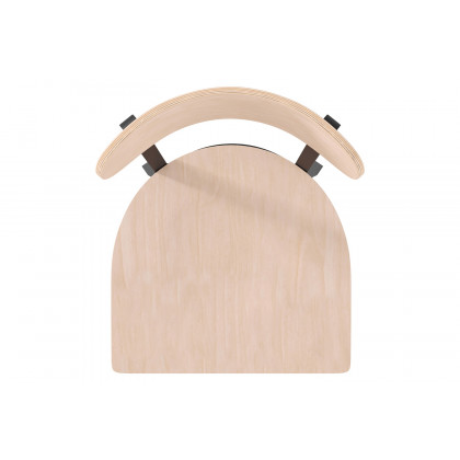 BLNK Wright Commercial Bar Stool Black Steel Frame with Wooden Boomerang Back and Solid Wood Seat - Natural Birch