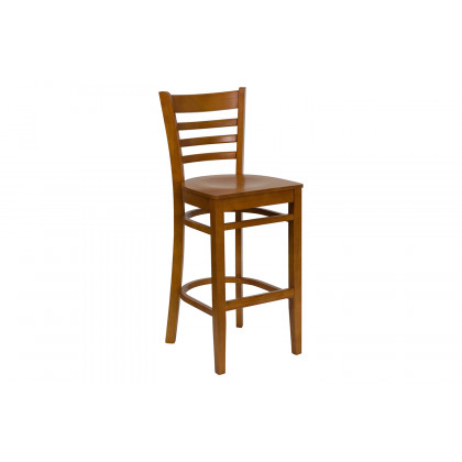 BLNK - HERCULES Series Cherry Wood Ladder Back Restaurant Bar Stool