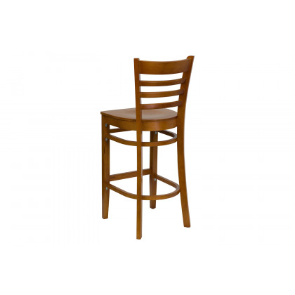 BLNK - HERCULES Series Cherry Wood Ladder Back Restaurant Bar Stool