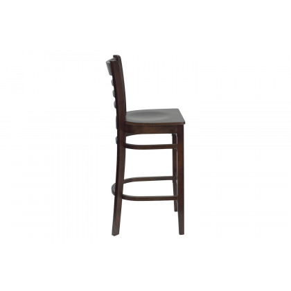 BLNK HERCULES Series Walnut Wood Ladder Back Restaurant Bar Stool