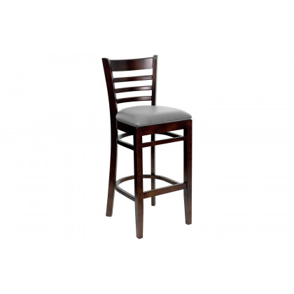 BLNK - HERCULES Series Wood Ladder Back Restaurant Bar Stool with Custom Upholstered Seat