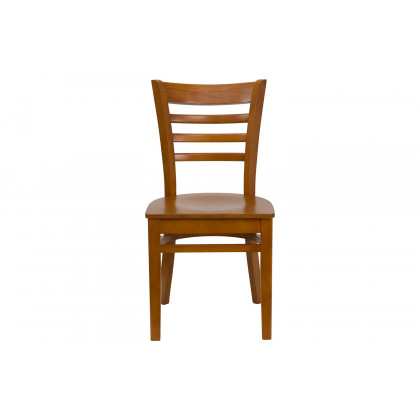 BLNK HERCULES Series Wood Ladder Back Restaurant Chair - Cherry