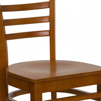 BLNK HERCULES Series Wood Ladder Back Restaurant Chair - Cherry
