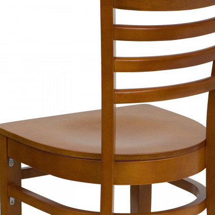 BLNK HERCULES Series Wood Ladder Back Restaurant Chair - Cherry