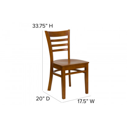 BLNK HERCULES Series Wood Ladder Back Restaurant Chair - Cherry