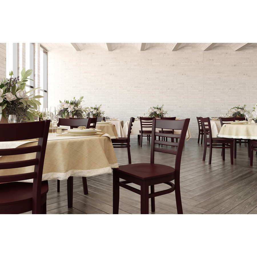 BLNK HERCULES Series Wood Ladder Back Restaurant Chair - Mahogany