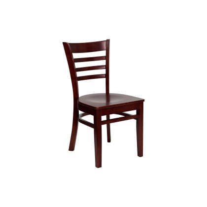 BLNK HERCULES Series Wood Ladder Back Restaurant Chair - Mahogany