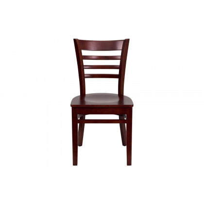 BLNK HERCULES Series Wood Ladder Back Restaurant Chair - Mahogany