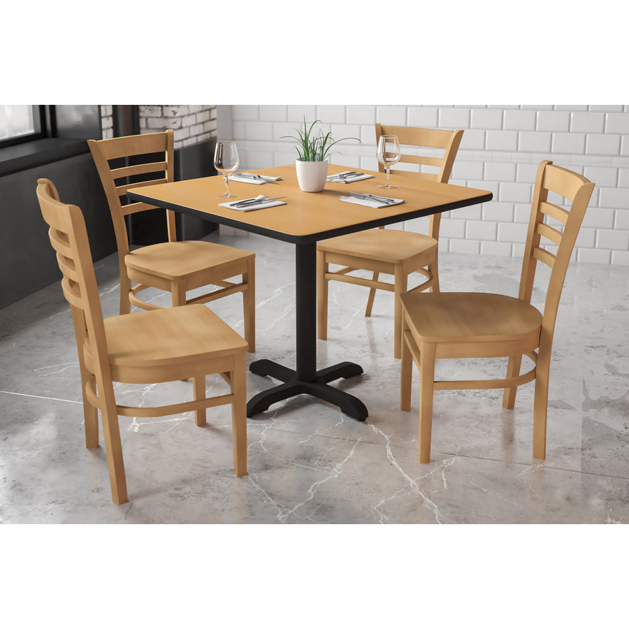 BLNK HERCULES Series Wood Ladder Back Restaurant Chair - Natural