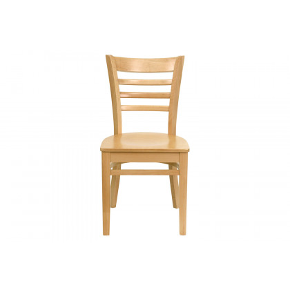 BLNK HERCULES Series Wood Ladder Back Restaurant Chair - Natural