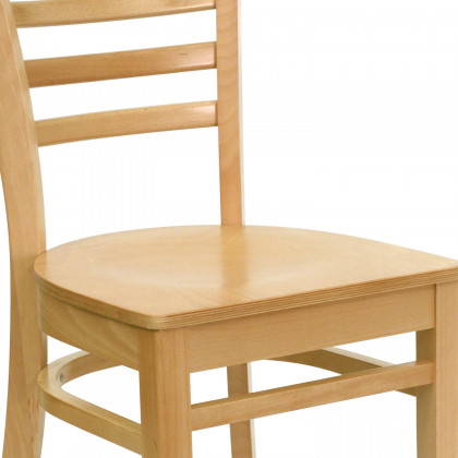 BLNK HERCULES Series Wood Ladder Back Restaurant Chair - Natural