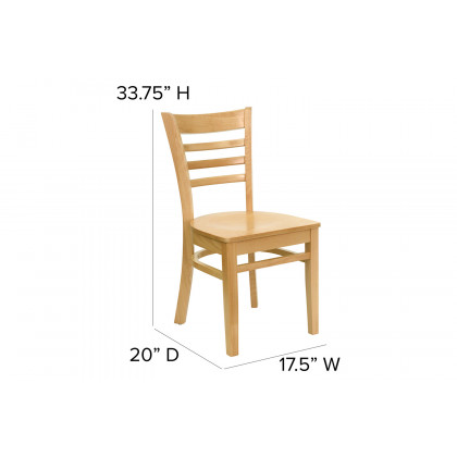 BLNK HERCULES Series Wood Ladder Back Restaurant Chair - Natural