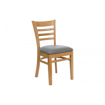 BLNK - HERCULES Series Wood Ladder Back Restaurant Chair with Custom Upholstered Seat