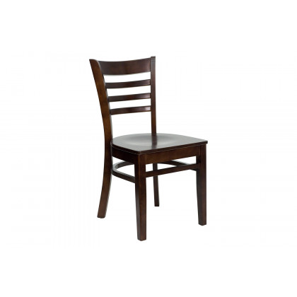 BLNK HERCULES Series Wood Ladder Back Restaurant Chair - Walnut