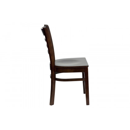 BLNK HERCULES Series Wood Ladder Back Restaurant Chair - Walnut