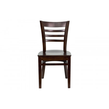 BLNK HERCULES Series Wood Ladder Back Restaurant Chair - Walnut