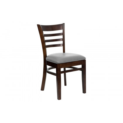 BLNK - HERCULES Series Wood Ladder Back Restaurant Chair with Custom Upholstered Seat
