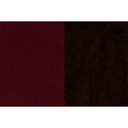 BLNK HERCULES Series Walnut Wood Vertical Slat Back Restaurant Bar Stool with Vinyl Seat - Burgundy