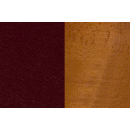 BLNK HERCULES Series Cherry Wood Vertical Slat Back Restaurant Chair with Vinyl Seat - Burgundy
