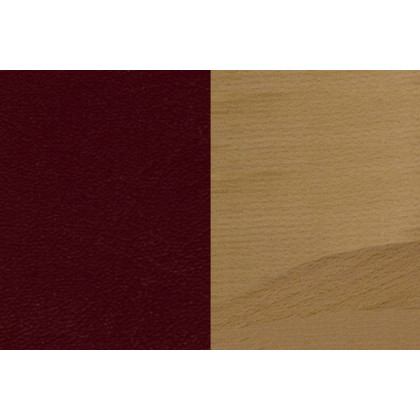 BLNK HERCULES Series Natural Wood Vertical Slat Back Restaurant Chair with Vinyl Seat - Burgundy