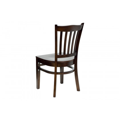 BLNK HERCULES Series Wood Vertical Slat Back Restaurant Chair - Walnut
