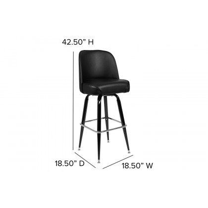 BLNK - James Metal Bar Stool with Swivel Bucket Seat