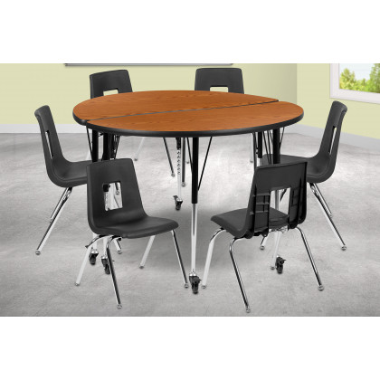 BLNK - Emmy Mobile Circle Thermal Laminate Wave Flexible Activity Table Set