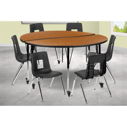 BLNK - Emmy Mobile Circle Thermal Laminate Wave Flexible Activity Table Set