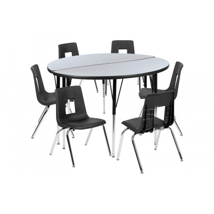 BLNK - Emmy Circle Thermal Laminate Wave Flexible Activity Table Set