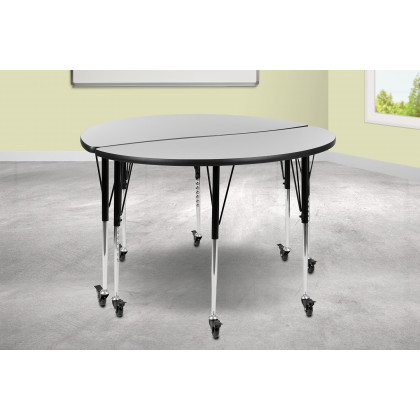 BLNK - Emmy Mobile Circle Thermal Laminate Wave Flexible Kids Adjustable Activity Table Set 2 Piece