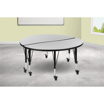 BLNK - Emmy Mobile Circle Thermal Laminate Wave Flexible Kids Adjustable Activity Table Set 2 Piece