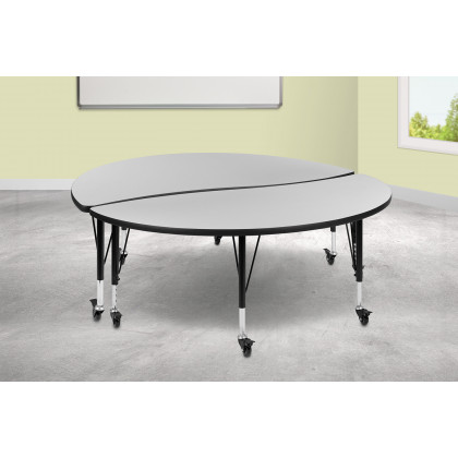 BLNK - Emmy Mobile Circle Thermal Laminate Wave Flexible Kids Adjustable Activity Table Set 2 Piece
