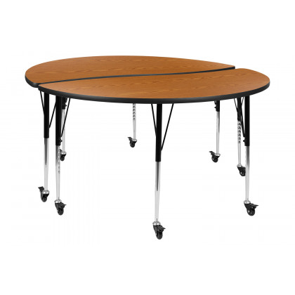BLNK - Emmy Mobile Circle Thermal Laminate Wave Flexible Kids Adjustable Activity Table Set 2 Piece