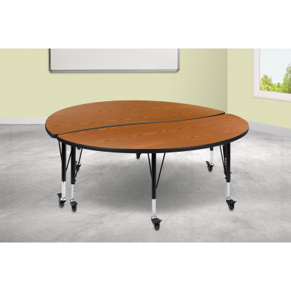 BLNK - Emmy Mobile Circle Thermal Laminate Wave Flexible Kids Adjustable Activity Table Set 2 Piece