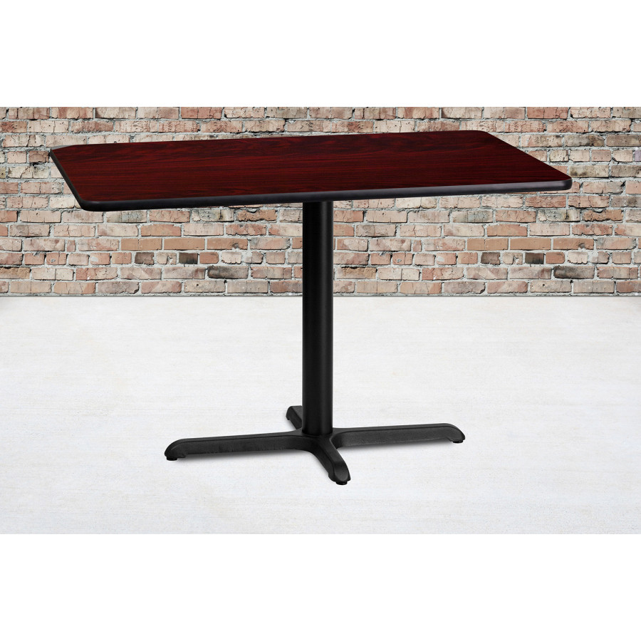 BLNK Rectangular Table with 23.5'' x 29.5'' Base - Mahogany, 24"W x 42"L