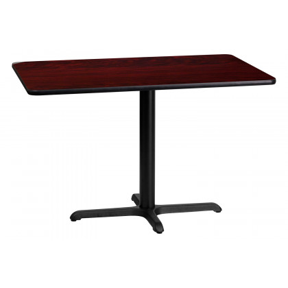 BLNK Rectangular Table with 23.5'' x 29.5'' Base - Mahogany, 24"W x 42"L