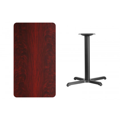 BLNK Rectangular Table with 23.5'' x 29.5'' Base - Mahogany, 24"W x 42"L