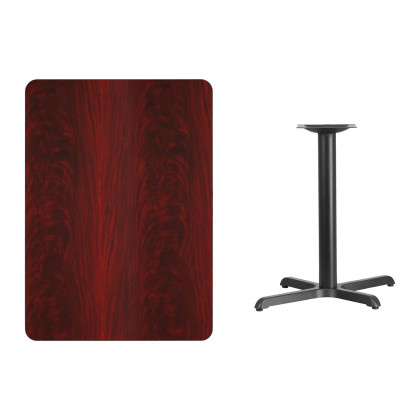 BLNK Rectangular Table with 23.5'' x 29.5'' Base - Mahogany, 30"W x 42"L