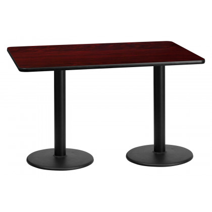 BLNK - Rectangular Table with 18'' Round Bases