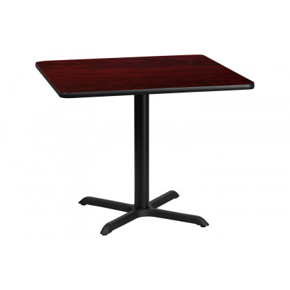 BLNK Square Table with 30'' x 30'' Base - Mahogany, 36"W