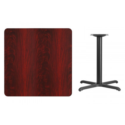 BLNK Square Table with 30'' x 30'' Base - Mahogany, 36"W