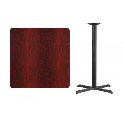 BLNK Square Bar Height Table with 30'' x 30'' Base - Mahogany, 36"W