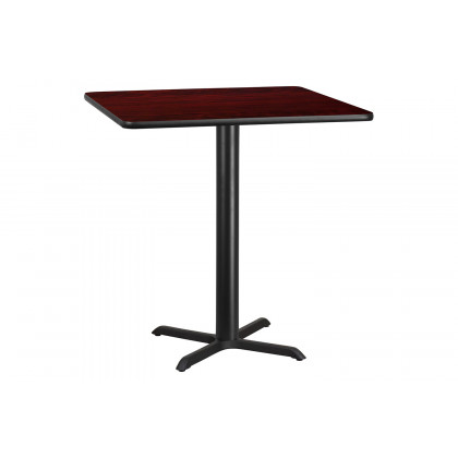 BLNK Square Bar Height Table with 33'' x 33'' Base - Mahogany, 42"W