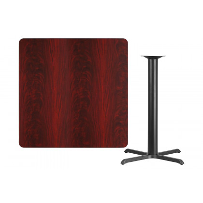 BLNK Square Bar Height Table with 33'' x 33'' Base - Mahogany, 42"W