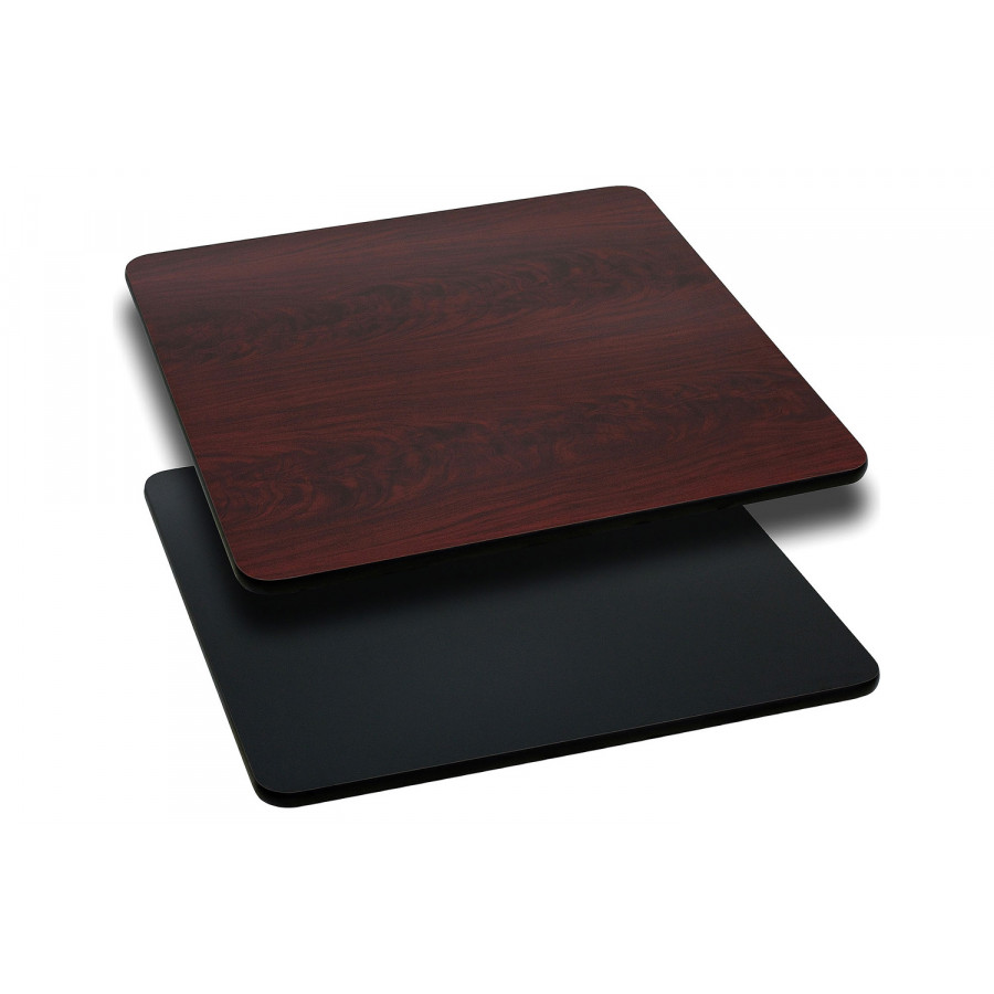 BLNK Glenbrook Square Laminate Reversible Table Top - Black or Mahogany, 24"W