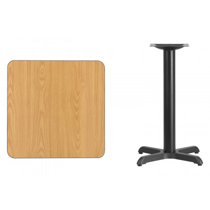 BLNK Square Table with 22'' x 22'' Base - Natural, 24"W