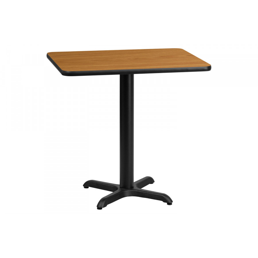 BLNK Rectangular Table with 22'' x 22'' Base - Natural, 24"W x 30"L