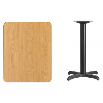 BLNK Rectangular Table with 22'' x 22'' Base - Natural, 24"W x 30"L