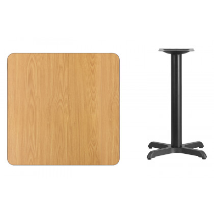 BLNK Square Table with 22'' x 22'' Base - Natural, 30"W